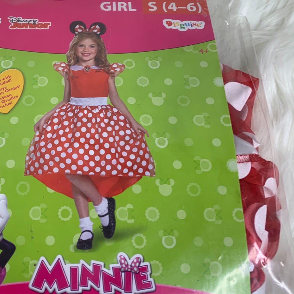 Disguise Girls Sz S 4 6 Minnie Mouse Childs Costume Dress Up Complete Includes H